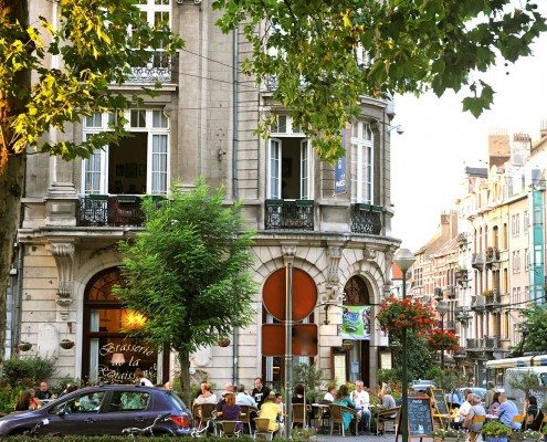 Café on the corner of Morton Place at Parvis, Saint Gilles in Brussels.
