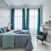 Main house blue and grey bedroom