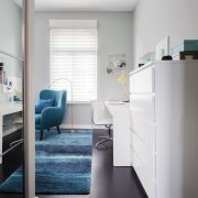 Blue carpet bedroom