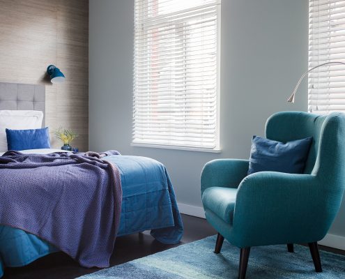 Bedroom blue chair