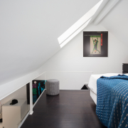 Angled roof room stair top view