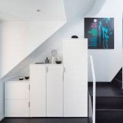 White stair shelves