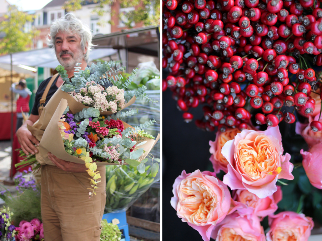 Market Vendor and flowers 