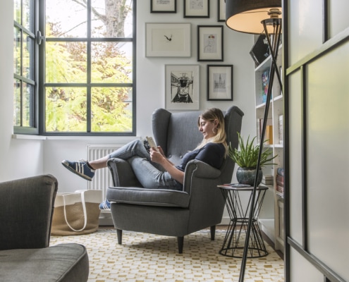 Secluded library for working from home in Brussels