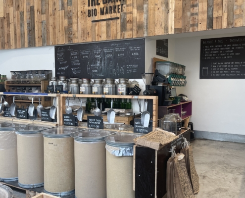 The Barn Bio Markt in Châtelain Brussels offering organic groceries and sustainable products