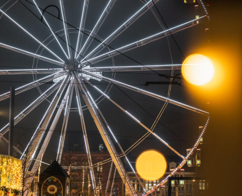 Ferris Wheel at Christmas Market in Ghent, Belgium