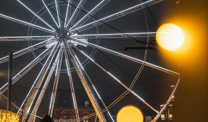 Ferris Wheel at Christmas Market in Ghent, Belgium