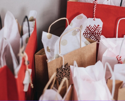 Shopping bags Christmas decor
